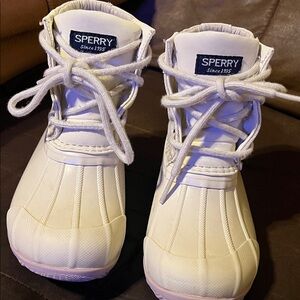 Sperry Kids Cream Rain Boots